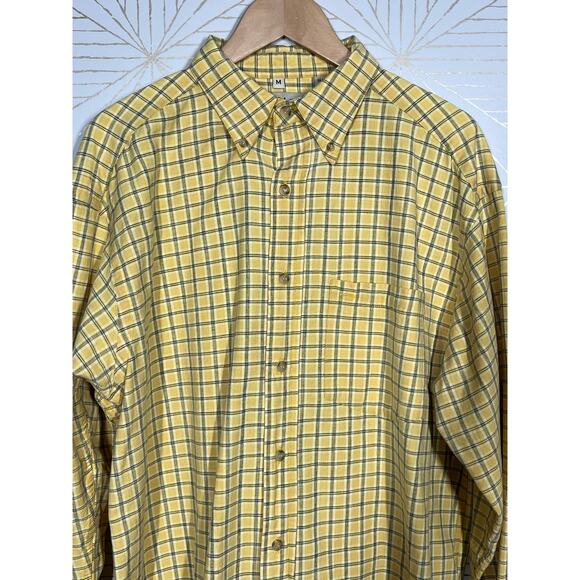 Preteur Le Collezioni Yellow Plaid 100% Cotton Shirt Made in Sultanate of Oman M - Picture 9 of 9